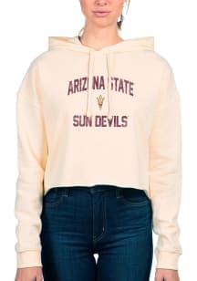 Uscape Arizona State Sun Devils Womens White Crop Hooded Sweatshirt