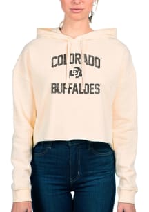 Uscape Colorado Buffaloes Womens White Crop Hooded Sweatshirt