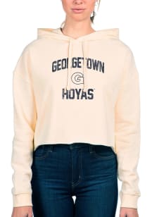 Uscape Georgetown Hoyas Womens White Crop Hooded Sweatshirt