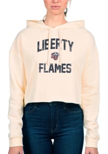 Uscape Liberty Flames Womens White Crop Hooded Sweatshirt