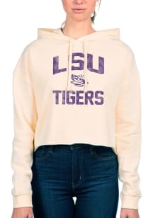 Uscape LSU Tigers Womens White Crop Hooded Sweatshirt