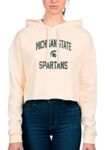 Uscape Michigan State Spartans Womens White Crop Hooded Sweatshirt