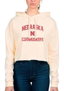 Uscape Nebraska Cornhuskers Womens White Crop Hooded Sweatshirt