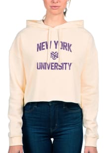 Uscape NYU Violets Womens White Crop Hooded Sweatshirt