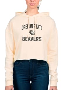 Uscape Oregon State Beavers Womens White Crop Hooded Sweatshirt