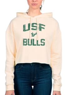 Uscape South Florida Bulls Womens White Crop Hooded Sweatshirt