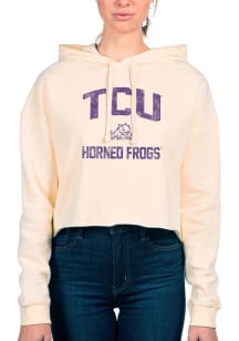 Uscape TCU Horned Frogs Womens White Crop Hooded Sweatshirt