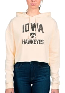 Uscape Iowa Hawkeyes Womens White Crop Hooded Sweatshirt