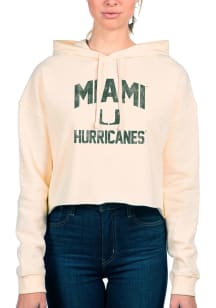 Uscape Miami Hurricanes Womens White Crop Hooded Sweatshirt