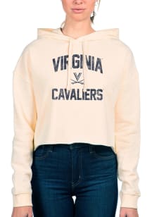 Uscape Virginia Cavaliers Womens White Crop Hooded Sweatshirt
