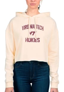 Uscape Virginia Tech Hokies Womens White Crop Hooded Sweatshirt