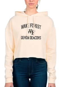 Uscape Wake Forest Demon Deacons Womens White Crop Hooded Sweatshirt