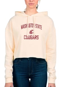 Uscape Washington State Cougars Womens White Crop Hooded Sweatshirt
