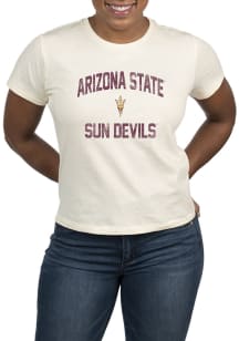 Uscape Arizona State Sun Devils Womens White Vintage Short Sleeve T-Shirt