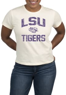 Uscape LSU Tigers Womens White Vintage Short Sleeve T-Shirt