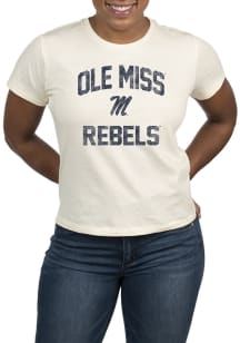 Uscape Ole Miss Rebels Womens White Vintage Short Sleeve T-Shirt