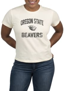 Uscape Oregon State Beavers Womens White Vintage Logo Short Sleeve T-Shirt