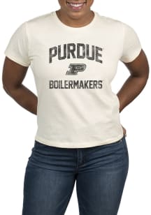 Uscape Purdue Boilermakers Womens White Vintage Short Sleeve T-Shirt