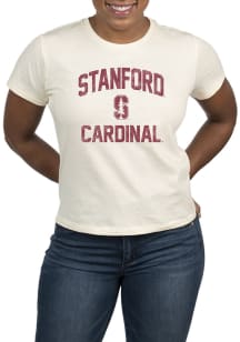 Uscape Stanford Cardinal Womens White Vintage Short Sleeve T-Shirt