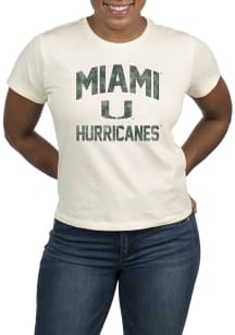 Uscape Miami Hurricanes Womens White Vintage Short Sleeve T-Shirt