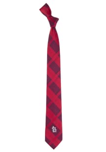 St Louis Cardinals Woven Poly Skinny Plaid Mens Tie