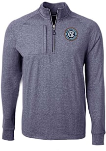 Cutter and Buck New York City FC Mens Navy Blue Adapt Eco Long Sleeve Qtr Zip Pullover