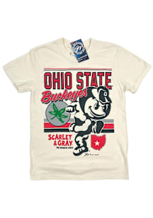 GV Art + Design Ohio State Buckeyes Ivory Brutus Retro Short Sleeve T Shirt
