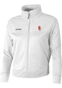 Womens USC Trojans White Columbia River Fleece Long Sleeve Full Zip Jacket