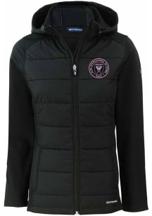 Cutter and Buck Inter Miami CF Womens Black Evoke Hood Heavy Weight Jacket