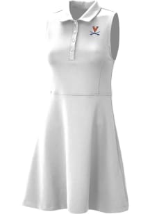 Columbia Virginia Cavaliers Womens White Heat Seal Match Short Sleeve Dress