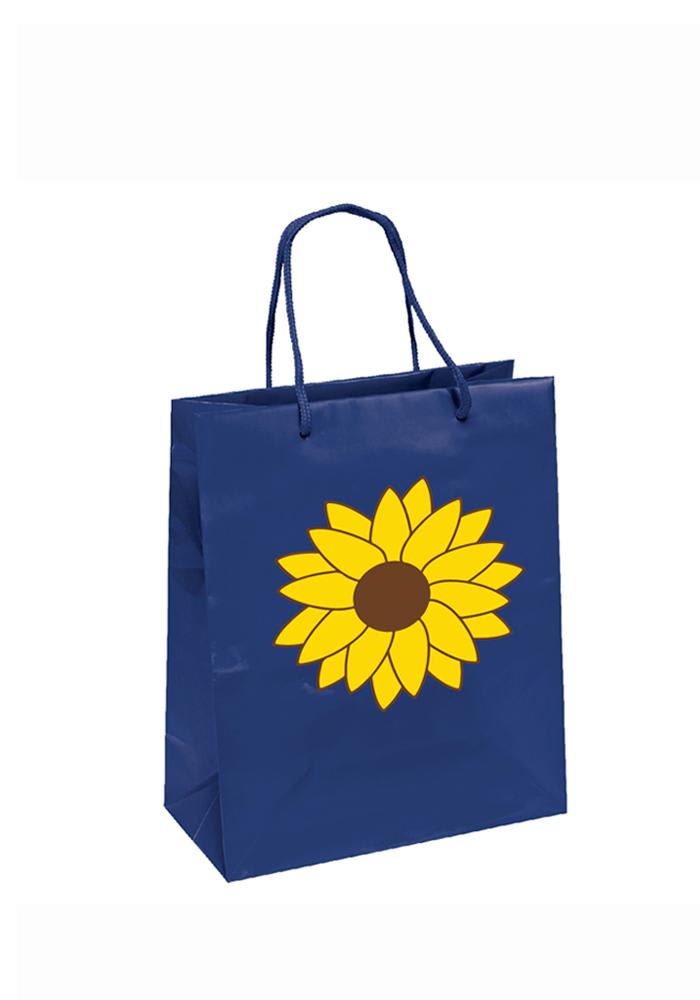 Kansas 10x12 Metallic Sunflower Blue Gift Bag