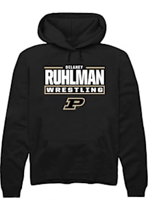 Delaney Ruhlman Purdue Boilermakers Mens Black NIL Stacked Box Player Hood