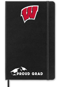 Black Wisconsin Badgers Proud Grad team logo Notebook and Folder