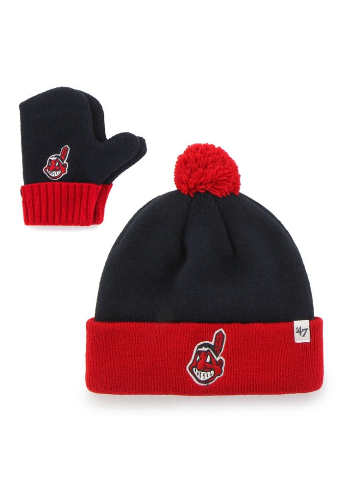 47 Cleveland Indians Bam Bam Set Baby Knit Hat - Navy Blue