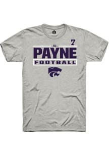 VJ Payne Ash K-State Wildcats NIL Stacked Box Short Sleeve T Shirt