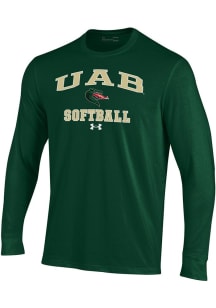 Under Armour UAB Blazers Green Softball Performance Long Sleeve T Shirt