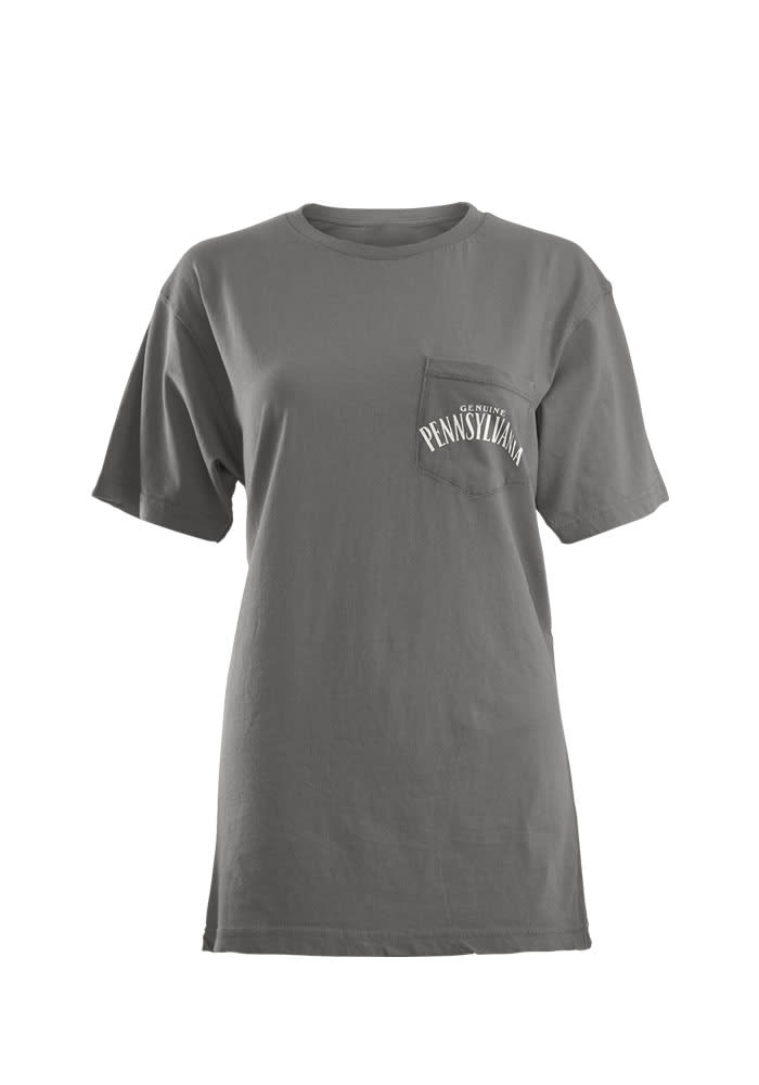 Pennsylvania Womens Grey State Label Short Sleeve T Shirt