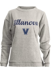 Pressbox Villanova Wildcats Womens Oatmeal Comfy Terry Crew Sweatshirt