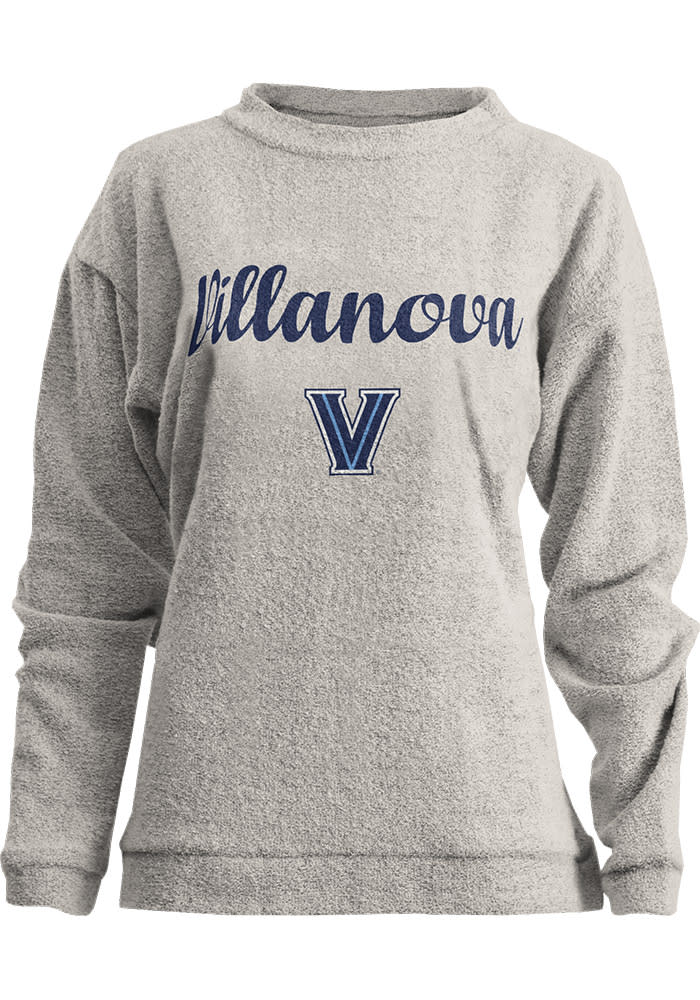 Villanova Wildcats Womens Oatmeal Comfy Terry Crew Sweatshirt