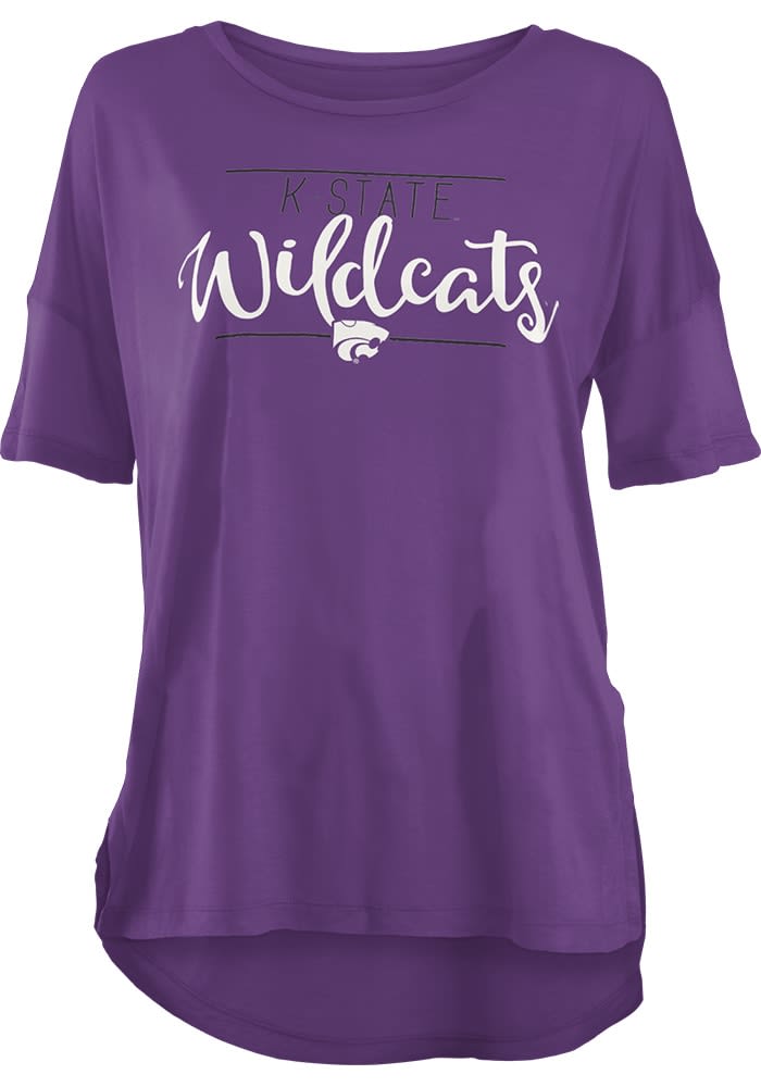 K-State Wildcats Wildcats Purple Womens Hip Script Short Sleeve Women's ...