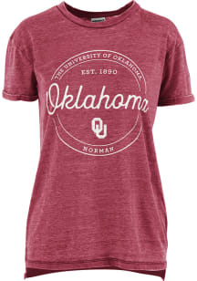 Pressbox Oklahoma Sooners Womens Crimson Ella Seal Short Sleeve T-Shirt