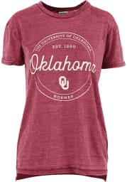 Oklahoma Sooners Womens Crimson Ella Seal Short Sleeve T-Shirt