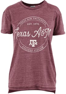 Pressbox Texas A&amp;M Aggies Womens Maroon Ella Seal Short Sleeve T-Shirt