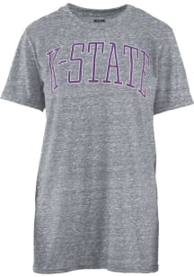 Pressbox K-State Wildcats Womens Grey Bell Lap Short Sleeve T-Shirt