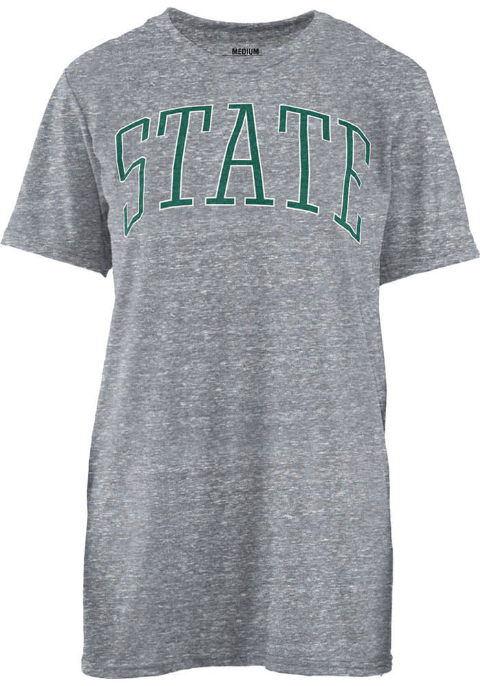 Michigan State Spartans Womens Grey Bell Lap Short Sleeve Crew T-Shirt