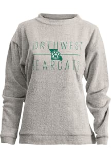 Pressbox Northwest Missouri State Bearcats Womens Oatmeal Comfy Terry Crew Sweatshirt