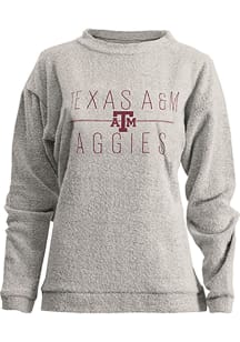 Pressbox Texas A&amp;M Aggies Womens Oatmeal Comfy Terry Crew Sweatshirt
