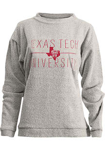 Pressbox Texas Tech Red Raiders Womens Oatmeal Comfy Terry Crew Sweatshirt