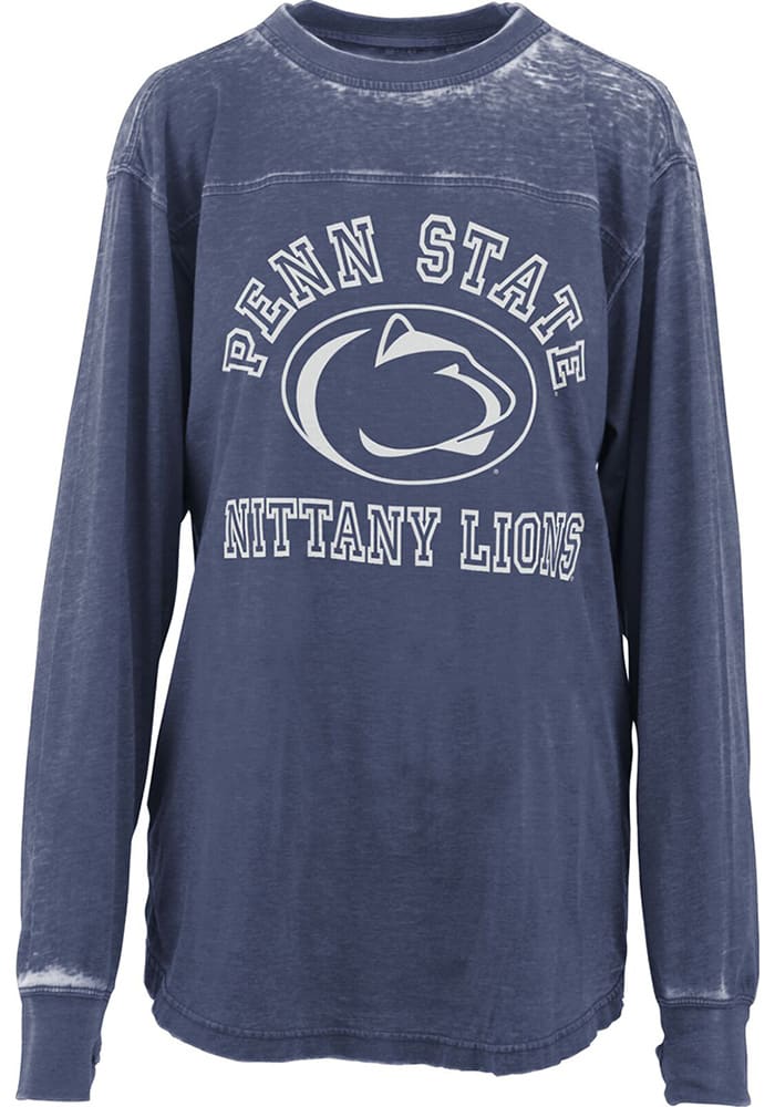 Penn State Nittany Lions Womens Navy Blue Vintage Piston Crew Neck LS Tee