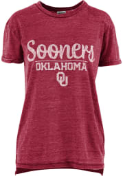 Oklahoma Sooners Womens Crimson Cherie Vintage Boyfriend Crew Neck Short Sleeve T-Shirt